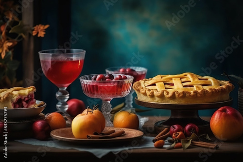 Thanksgiving Day holiday festive food background © dvoevnore