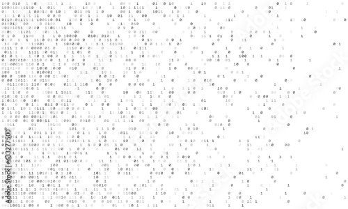 Binary computer code. Cyber background constructed with numbers one and zero. Abstract visualization of programming. Vector illustration.