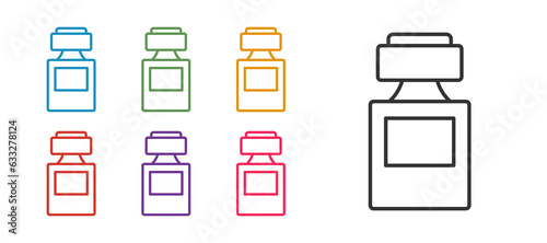 Set line Perfume icon isolated on white background. Set icons colorful. Vector