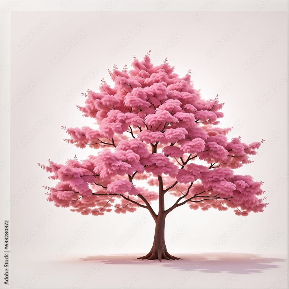 Obraz premium Pink tree isolated on white background