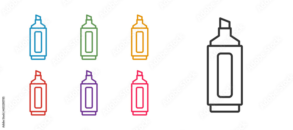 Set line Marker pen icon isolated on white background. Set icons colorful. Vector Set line Marker pen icon isolated on white background. Set icons colorful. Vector