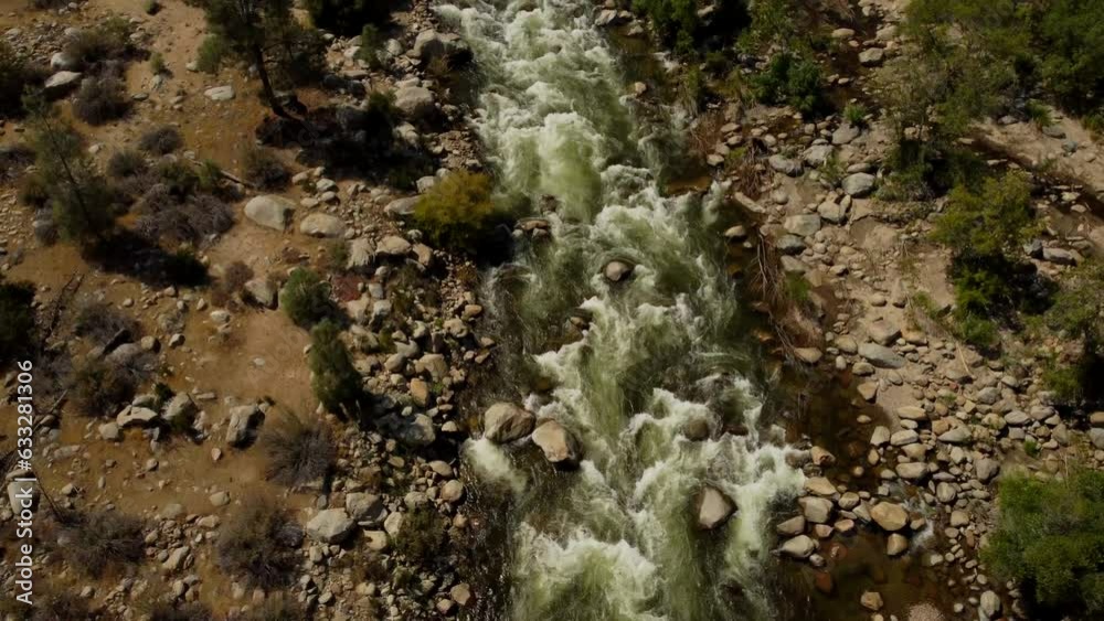 Aerial View of Rapids in the Kern River, Kernsville, Kern County