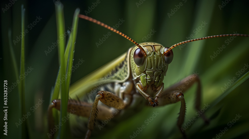 grasshopper on the grass grasshopper on the grass