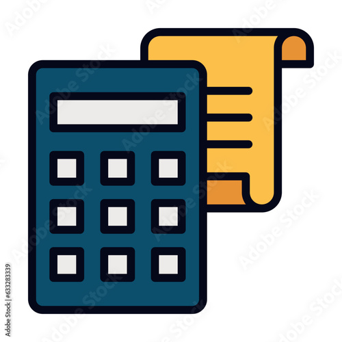 calculator filled line icon