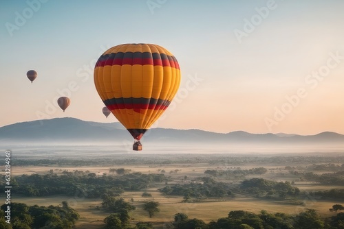 hot air balloon over region country © drimerz