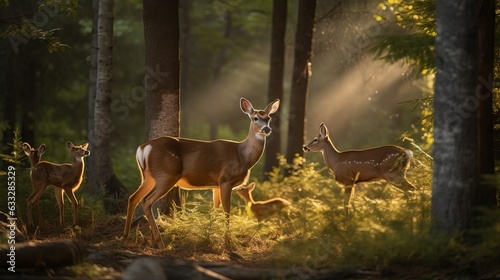 Serenity Unveiled: A Glimpse of White-Tailed Deer and Fawns in Canada's Golden Hour © PatrickEhrhard10409