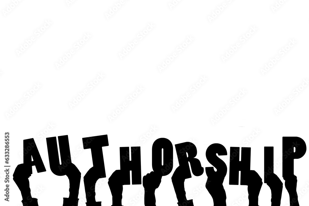 Obraz premium Digital png illustration of hands with authorship text on transparent background