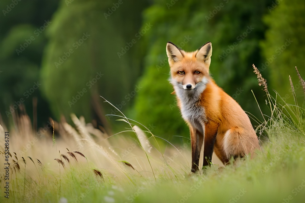 red fox vulpes generated by al technology	
