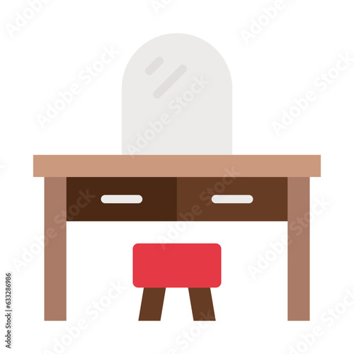 dressing table flat design icon