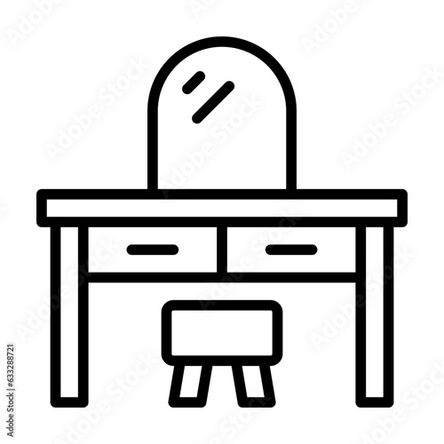 dressing table line icon