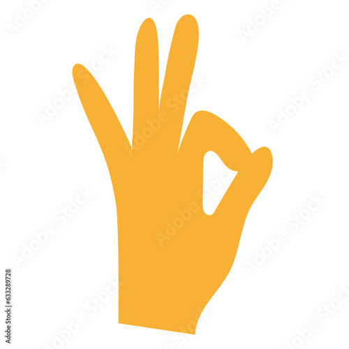 Hand showing ok. Flat design
