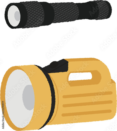 懐中電灯のイラスト