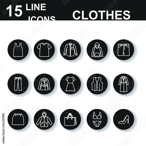 Clothes icon set. Social media instagram highlights cover. Perfect for bloggers.	
