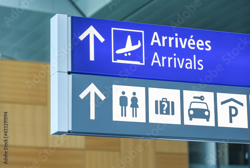 Aeroport depart arrivees signalisation voyage photo