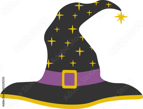 Illustration for the Halloween holiday. Witch's hat. Vector image