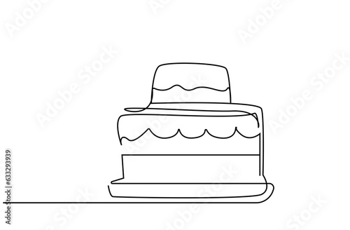 birthday wedding cake celebration object line art