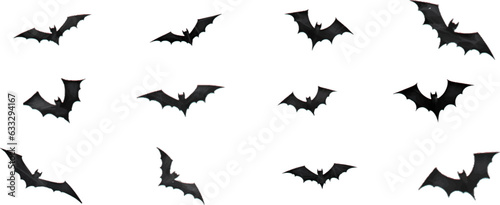 Set of Halloween bats on a white background, generative ai © EnelEva