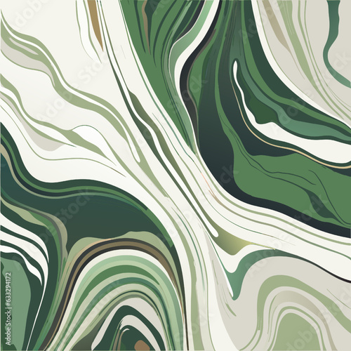 Abstract background with green and beige marble texture. Vector illustration.