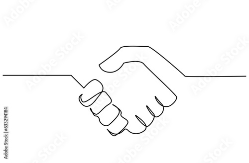 two people shaking hands getting along business finance relationship line art