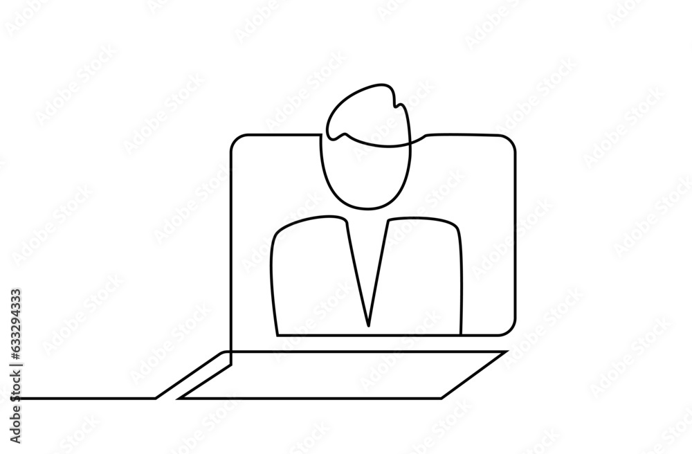 laptop computer online service helping human inside computer business line art laptop computer online service helping human inside computer business line art