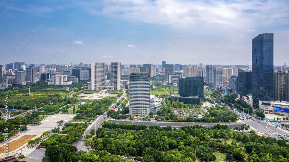 Aerial photography of the urban scenery of Hefei; Anhui; China