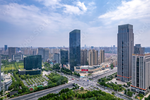 Aerial photography of the urban scenery of Hefei  Anhui  China