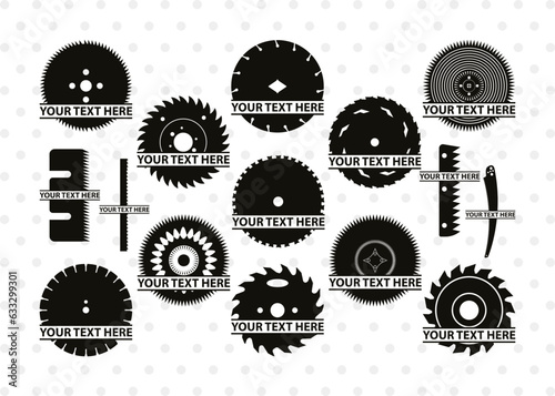 Saw Blade Split Monogram, Saw Blade Silhouette, Saw Blade Svg, Steel Svg, Wheel Svg, Circular Saw Svg, SB00085