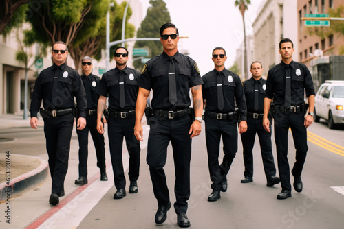 Black-Clad Security Personnel on Duty in the USA