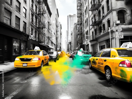 Color Splash of City Taxi