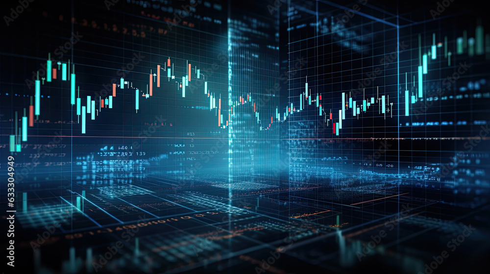 Stock Market and Investment Concept. Protection of Graph Chart on ...