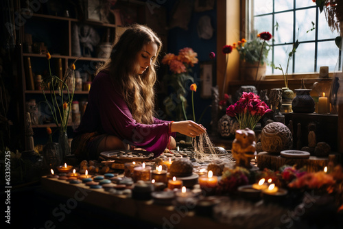 person arranging incense in a sacred space  preparing the ambiance for a meaningful meditation session 