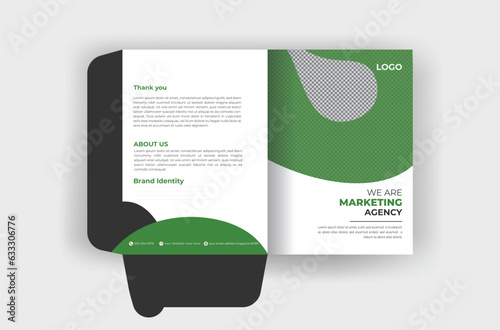 Business presentation folder template, Folder design, cover for catalog, brochures, abstract branding graphics vector mockup template