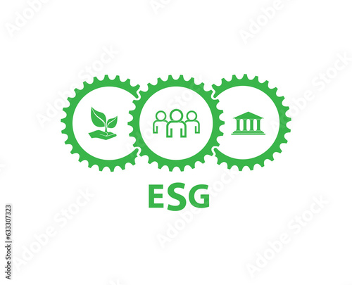 esg icons on white background	