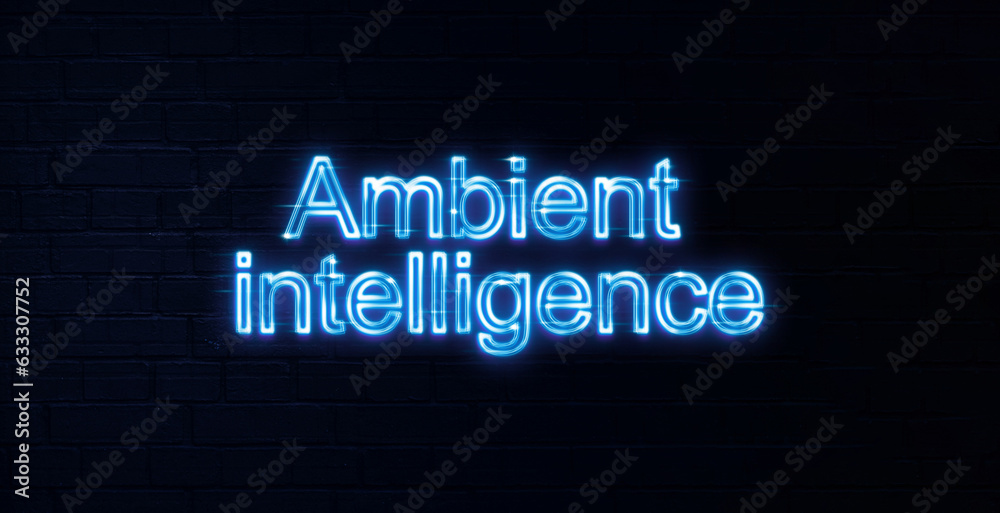 Fototapeta premium ambient intelligence icon neon sign