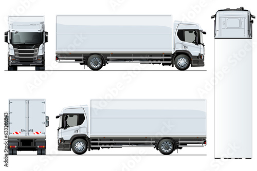 Cargo  truck template isolated on transparency background. PNG format
