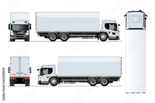 Cargo  truck template isolated on transparency background. PNG format

