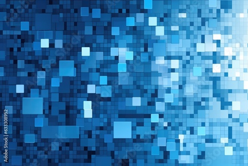 Abstract blue square background. pattern texture with copy space. Generative AI