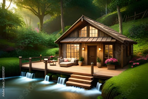 hotel in the woods , house in the jungle , wooden house 