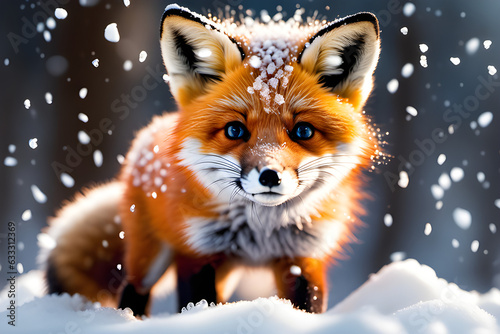 fox in the snow Generative AI