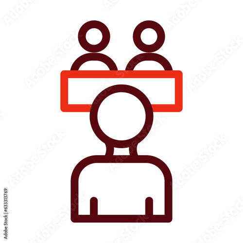 Job Interview Thick Line Two Colors Icon Design