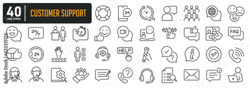 Foto Customer support line icons