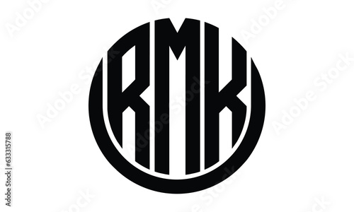 RMK shield in circle logo design vector template. lettermrk, wordmark, monogram symbol on white background.	 photo