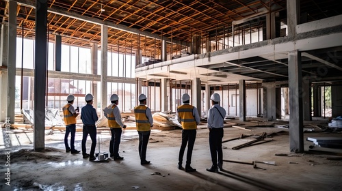 Architects and engineers meticulously perform on-site inspections, playing a vital role in upholding structural integrity. Generated by AI.
