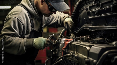 Auto technician skillfully fixes a faulty electronic power steering system, contributing to improved driving comfort and ensuring confident handling. Generated by AI