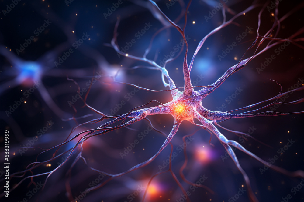 Neurons in the brain's intricate neural network, neuron Generative AI
