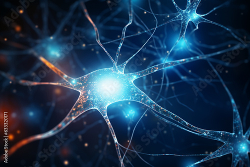 Neurons interconnected in a complex web, neuron Generative AI