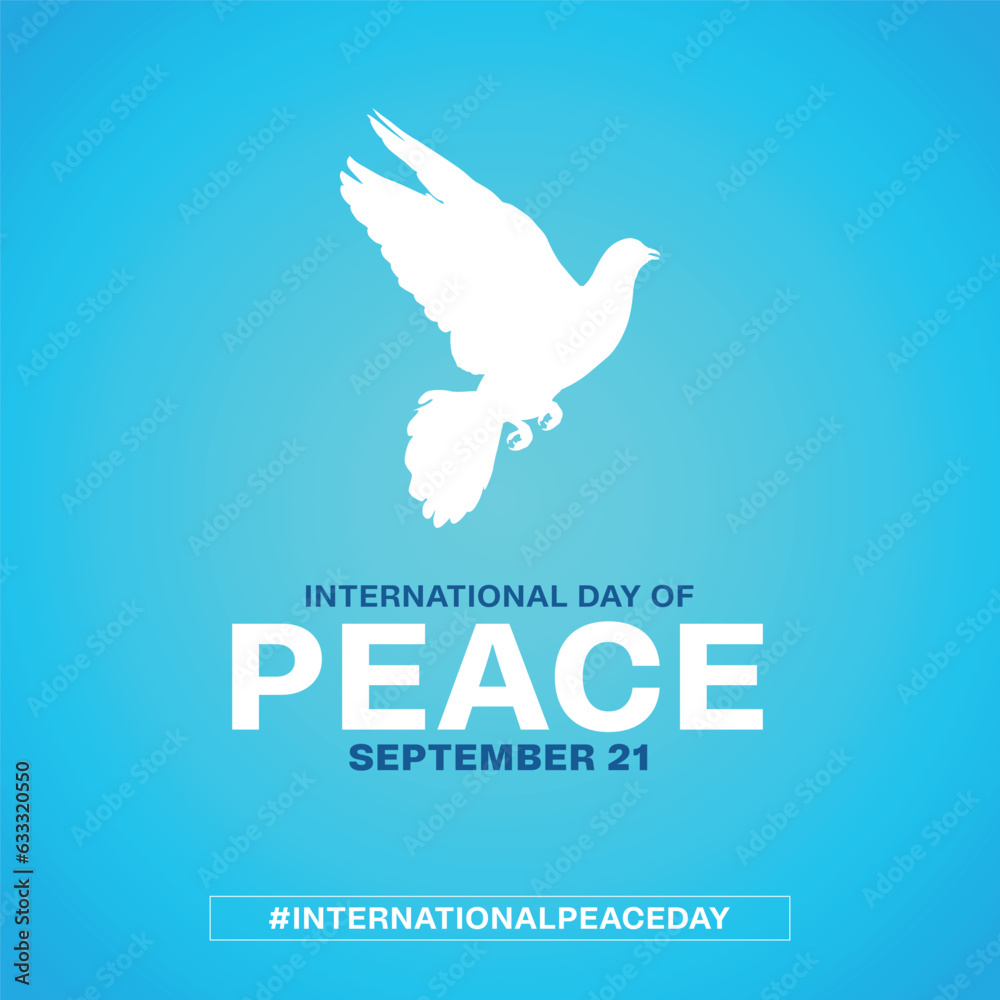 Obraz premium International Peace Day concept. Hands holding globe background. art and pigeon post