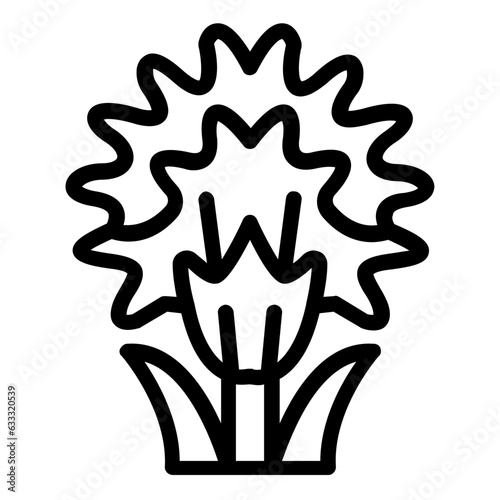 flowers line icon