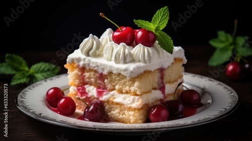 creamcake with cherry photo