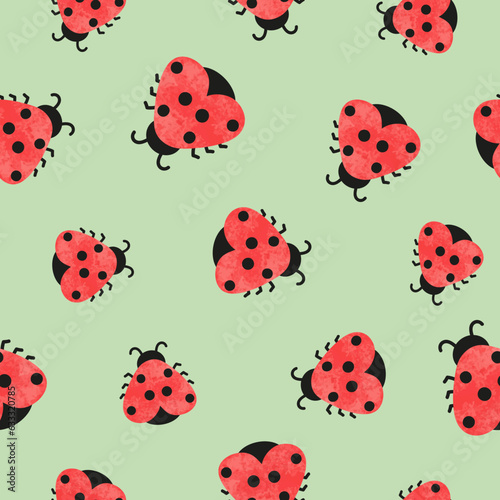 Ladybugs seamless pattern. ...